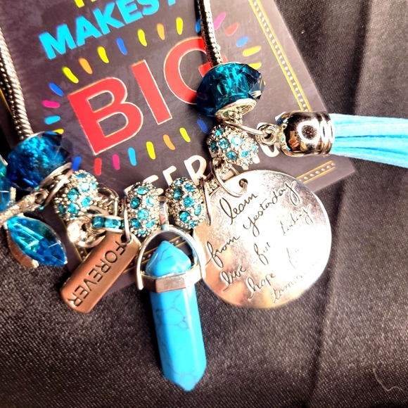 TURQUOISE BULLET PENDANT CHARM BRACELETS - Picture 1 of 5